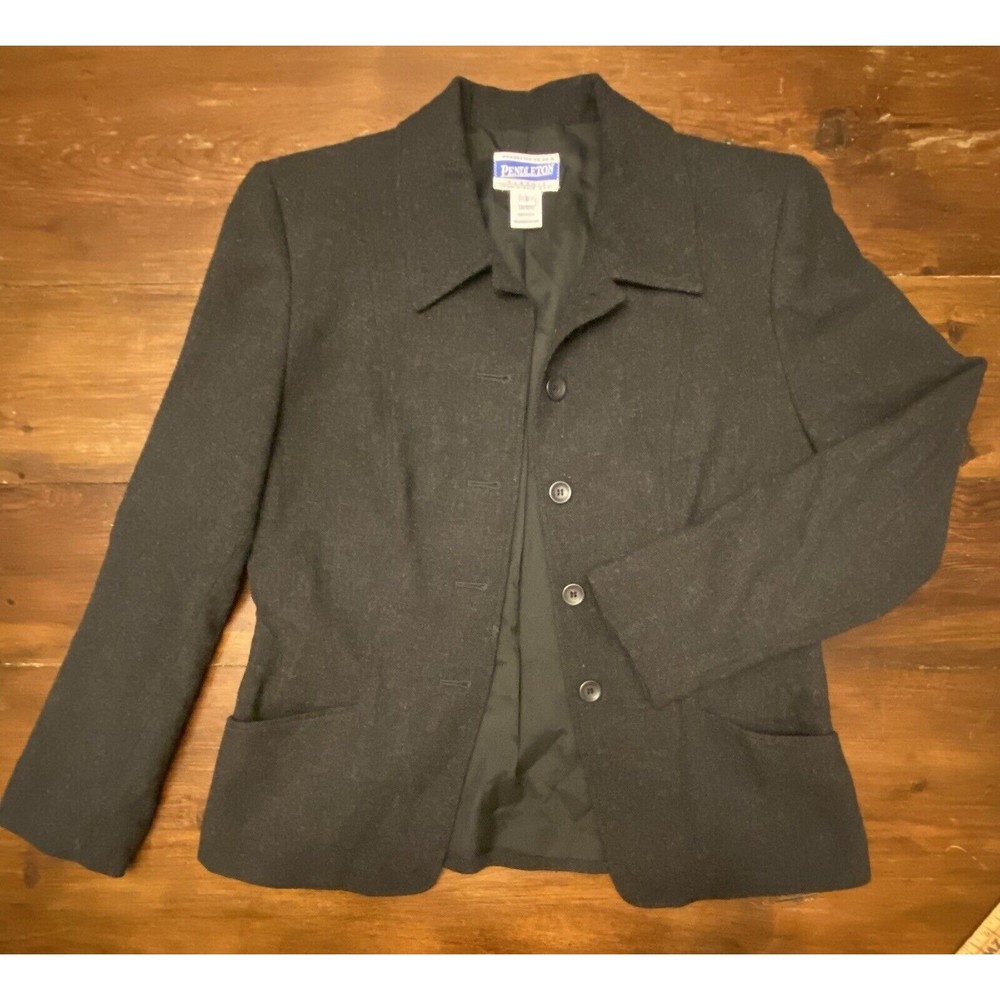 Pendleton Women Blazer Gray Size 6 100% Heavy Wool Regular Made USA Classic VTG